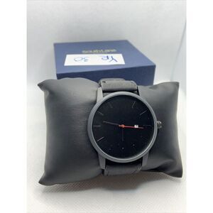 South Lane SS20-dr1-4430 Black Leather Analog Dial Quartz Genuine Watch YR30
